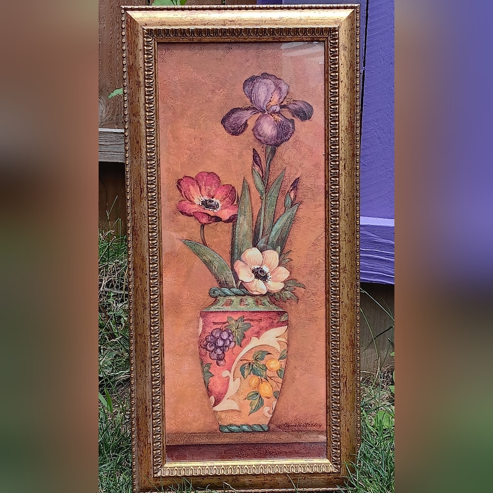 Pamela Gladding vase and Flowers Framed Print 15.5" x 9.5"